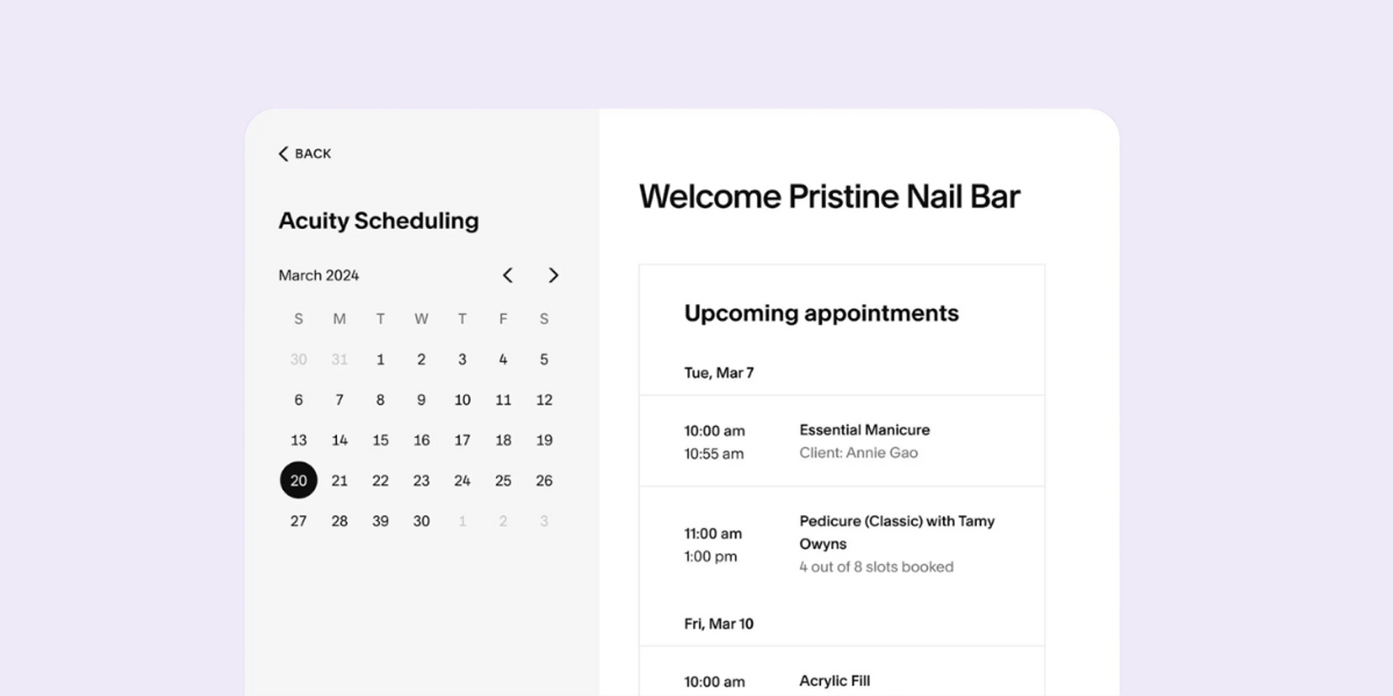 acuity scheduling online scheduling tool for health practices